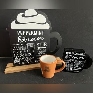 Hot Cocoa mini Mug with 2 decorative recipe signs set